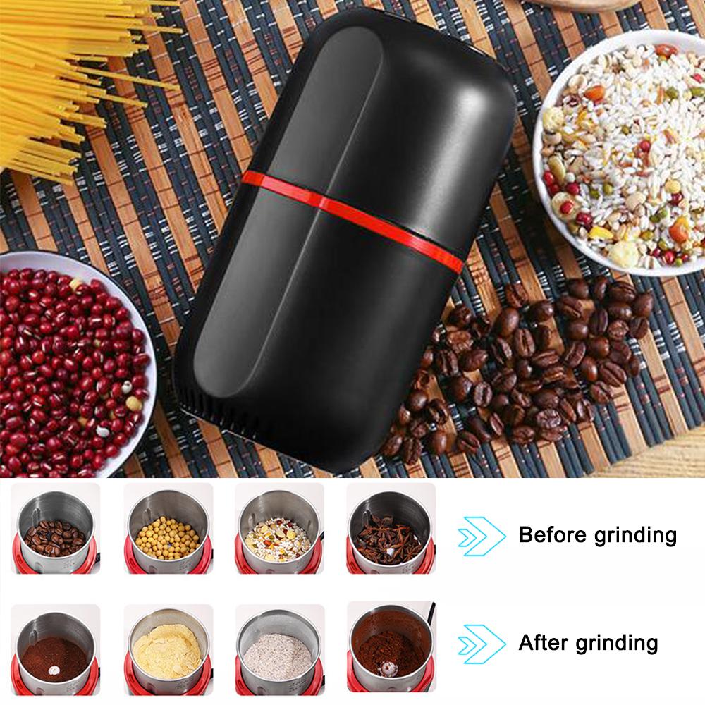 Portable Electric Coffee Grinder Household Mini Grain Small Spice Grinder Herb Grinder Stainless Steel Inner Liner