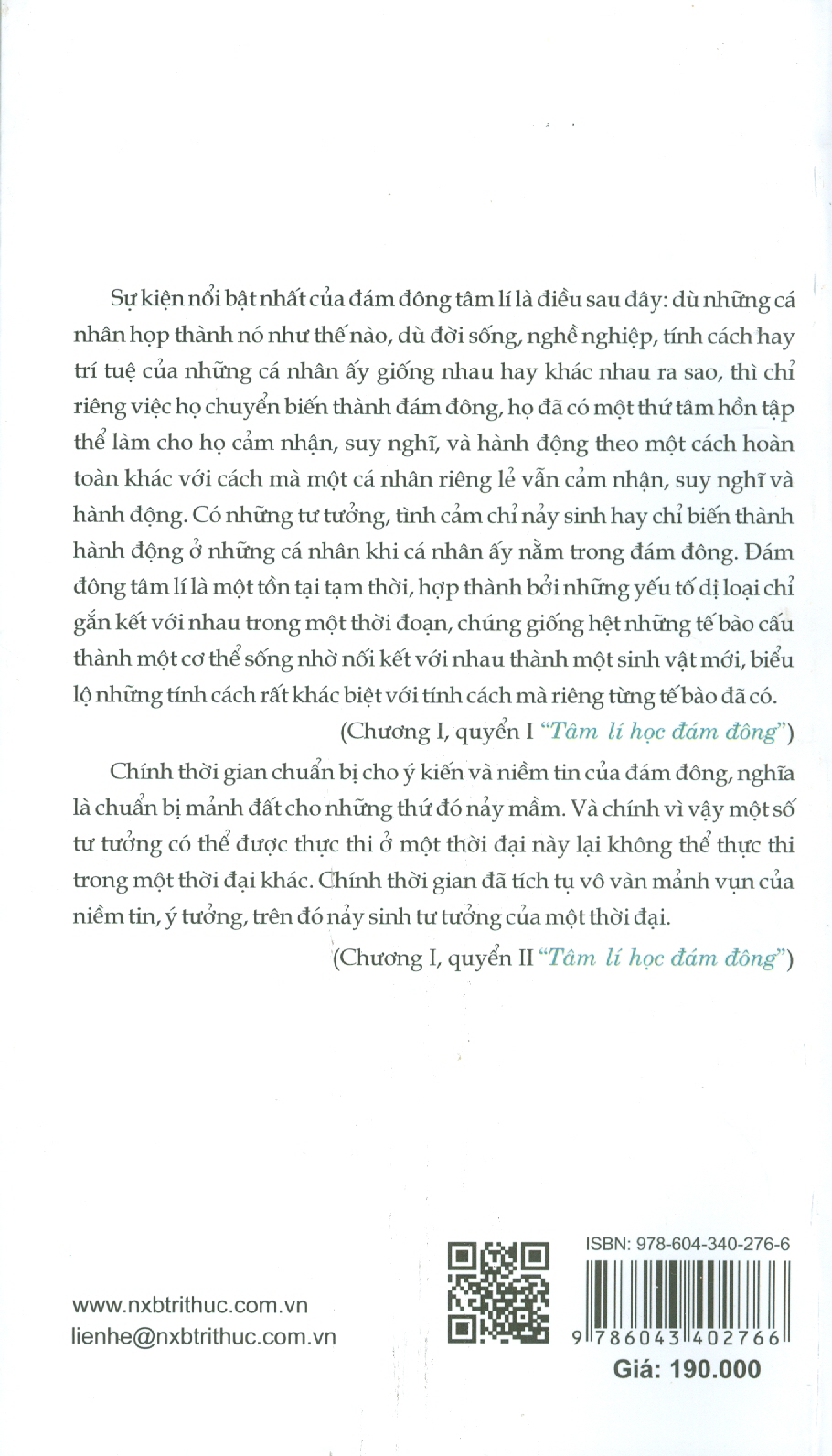 TÂM LÍ HỌC ĐÁM ĐÔNG - Cùng Tâm Lí Đám Đông Và Phân Tích Cái Tôi Của Của S. FREUD (Tái bản lần thứ mười bốn - năm 2022) - Tủ Sách Tinh Hoa