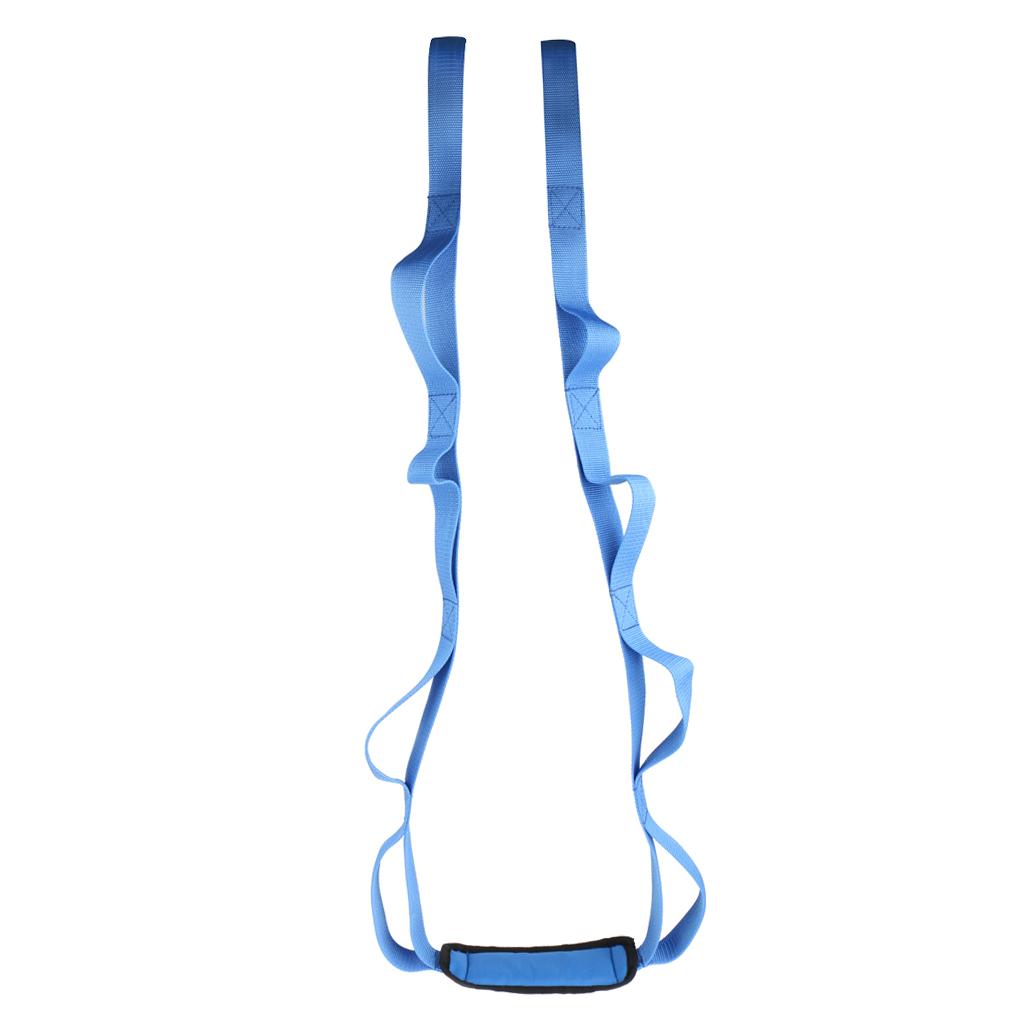 Multi-Grip Yoga Stretch Strap Waist Leg Back Pilates Workout Fitness Training Exercise Belt