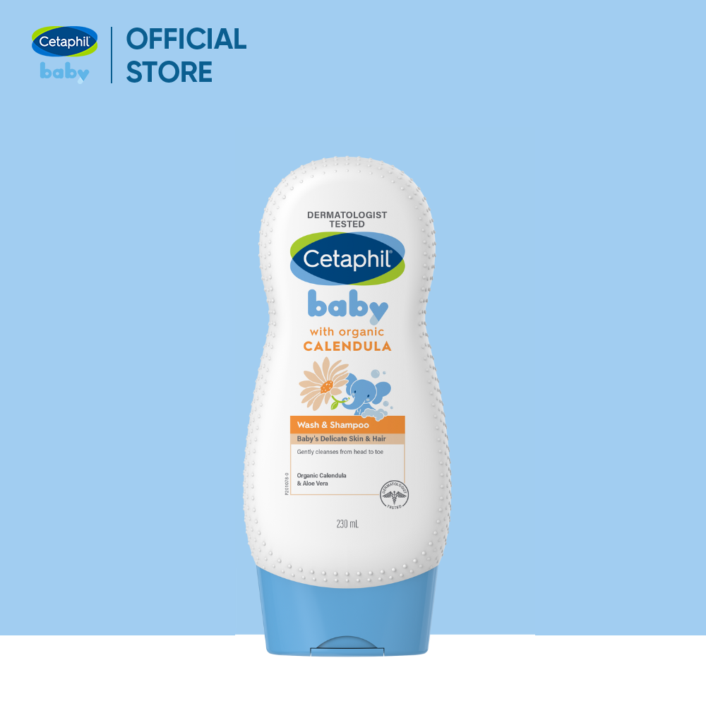 Sữa tắm gội dịu lành cho bé Cetaphil Baby Wash & Shampoo with Organic Calendula 230ml