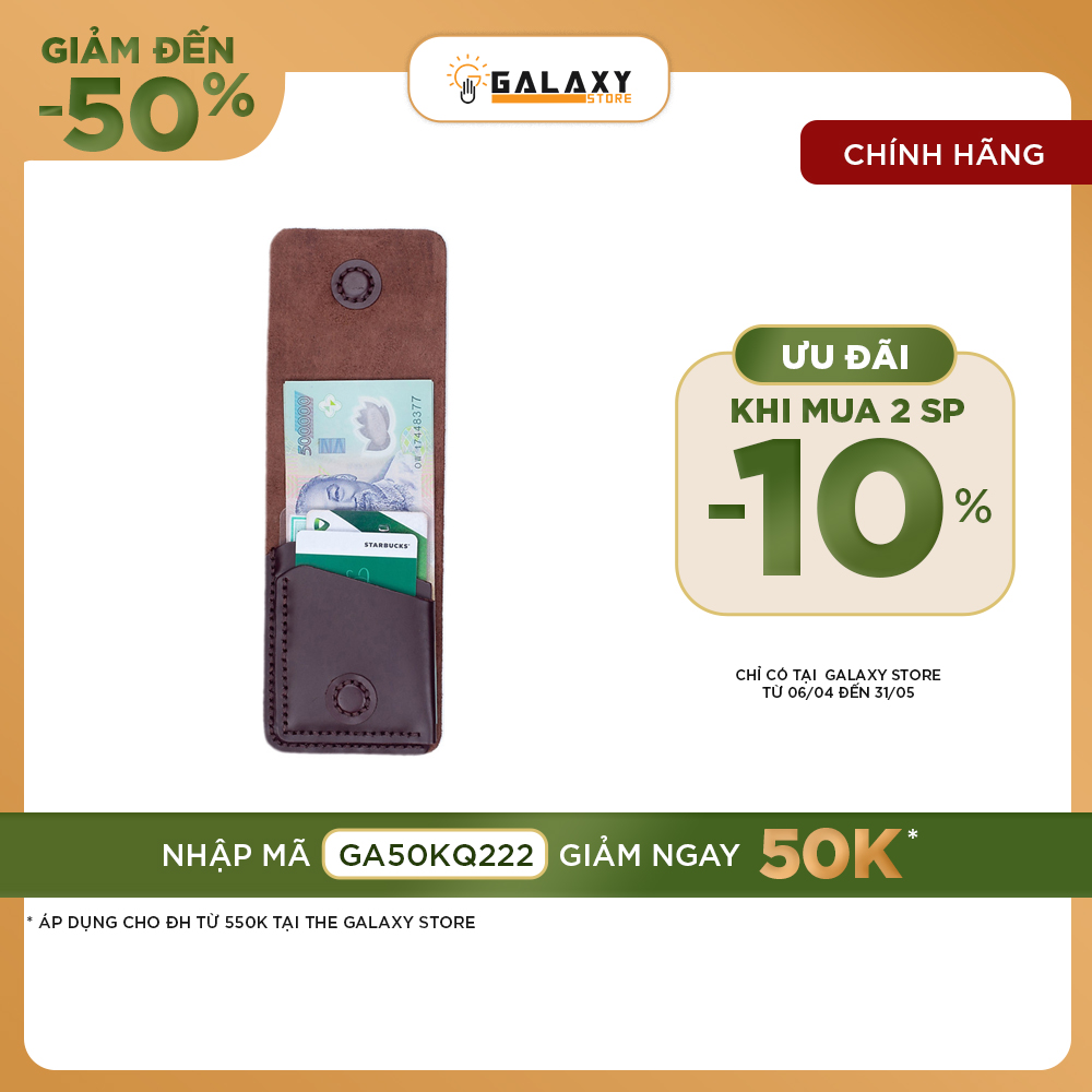 Ví Bóp Nam Nữ Nhỏ Gọn Thời Trang Độc Đáo Da Bò Handmade Galaxy Store GVU01 (11x8cm)