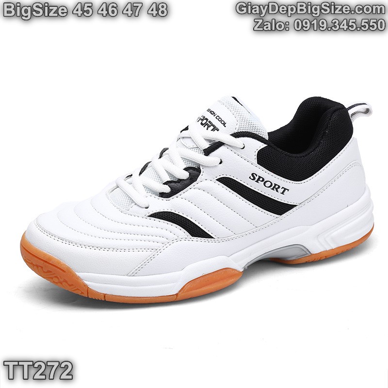 Giày chơi cầu lông tennis cỡ lớn 45 46 47 48 cho nam cao to chân ú bè. Big size badminton shoes for wide feet