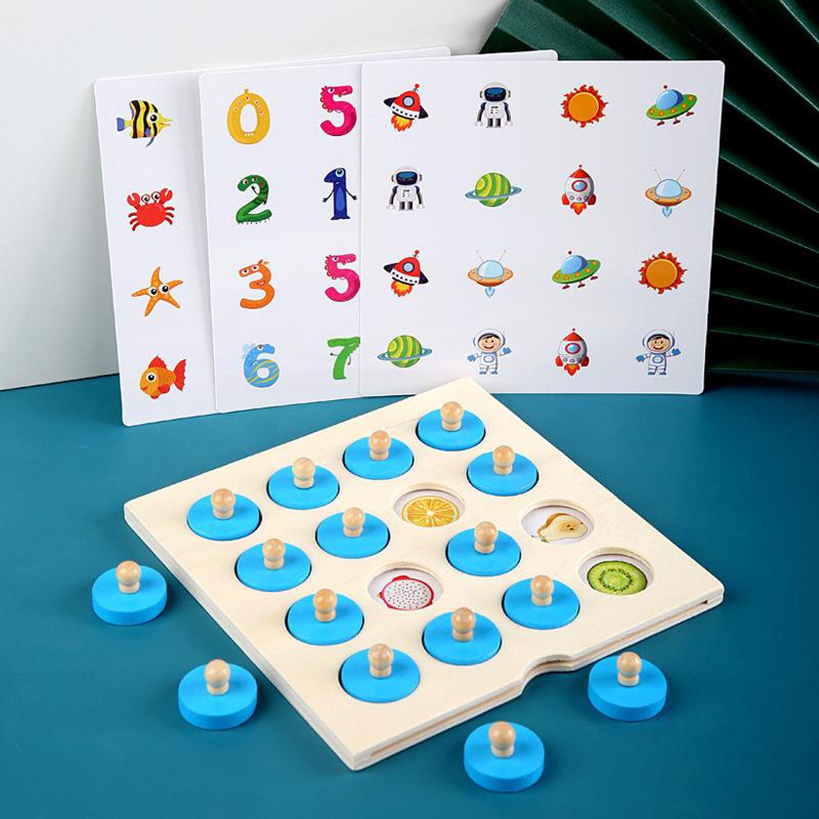 Kid Wooden Memory Chess Board Game Baby Memory Training Game Educational Toy