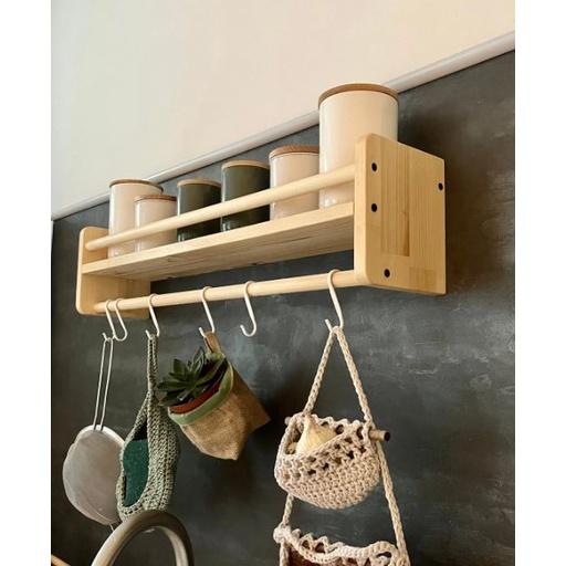 Kệ Gỗ Đa Năng Vít Âm Tường Có Thanh Treo Đồ - KU02