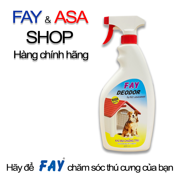 Xịt Khử Mùi Chuồng Trại Fay Deodor 600ml khử mùi, vệ sinh chuồng trại Chó, mèo