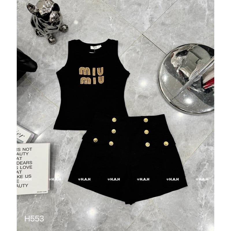 SET ÁO SÁT NÁCH&amp;QUẦN MMIU KHUY ĐỒNG CAO CẤP BY JOLIE - Trắng, Trắng