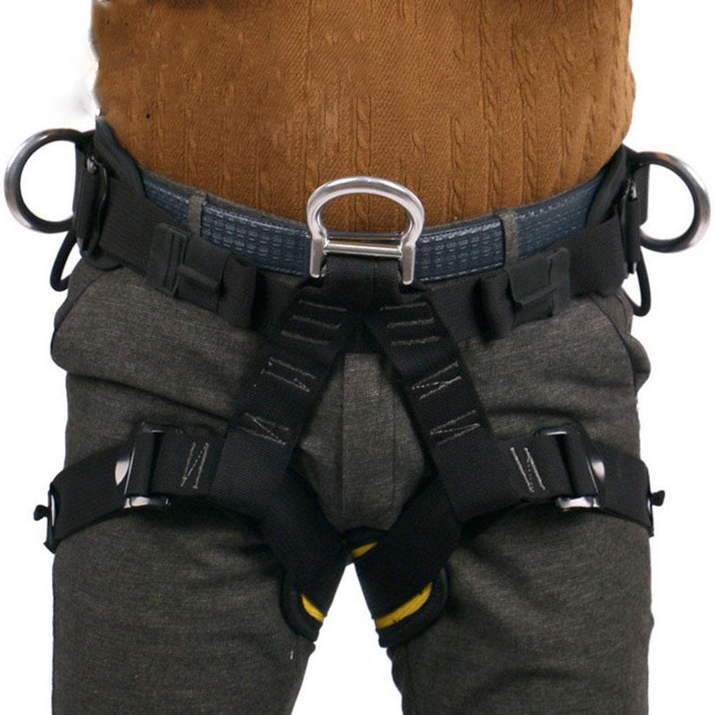 Climbing Harness, Safe Seat Belts Half Body Guide Harness for Mountaineering Tree Climbing Outdoor Training Caving Rock Climbing Rappelling Equip