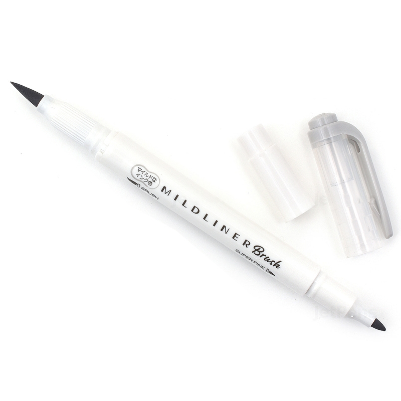 Viết Cọ Nhật Mildliner Zebra WFT8-MGR - Xám