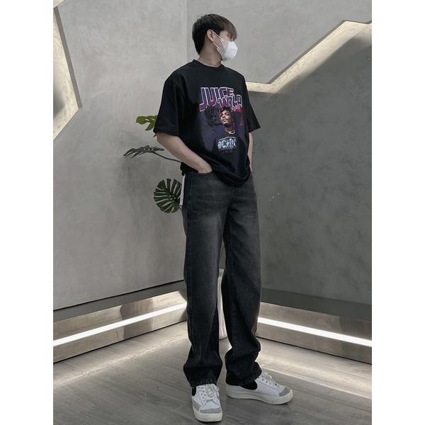 Quần jeans ống rộng baggy xám đen có sọc mã 985