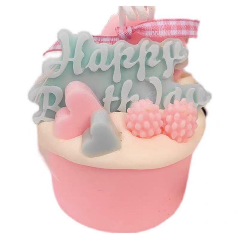 Nến Thơm Bánh Kem Happy Birthday Màu Pastel Ngọt Ngào - Dory Lab