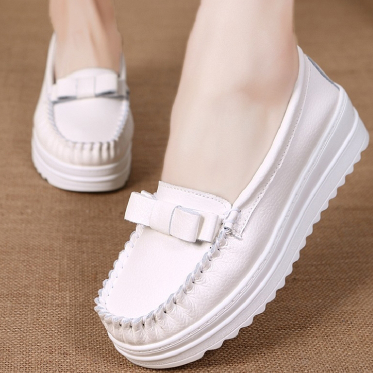 Women's Platform Casual Shoes Shallow PU Leather Loafers