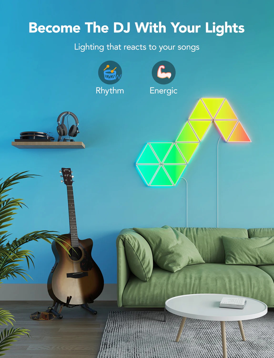 Đèn LED tam giác Govee Glide Triangle Light Panels H6067 | Thiết kế tinh tế, hiện đại và thông minh