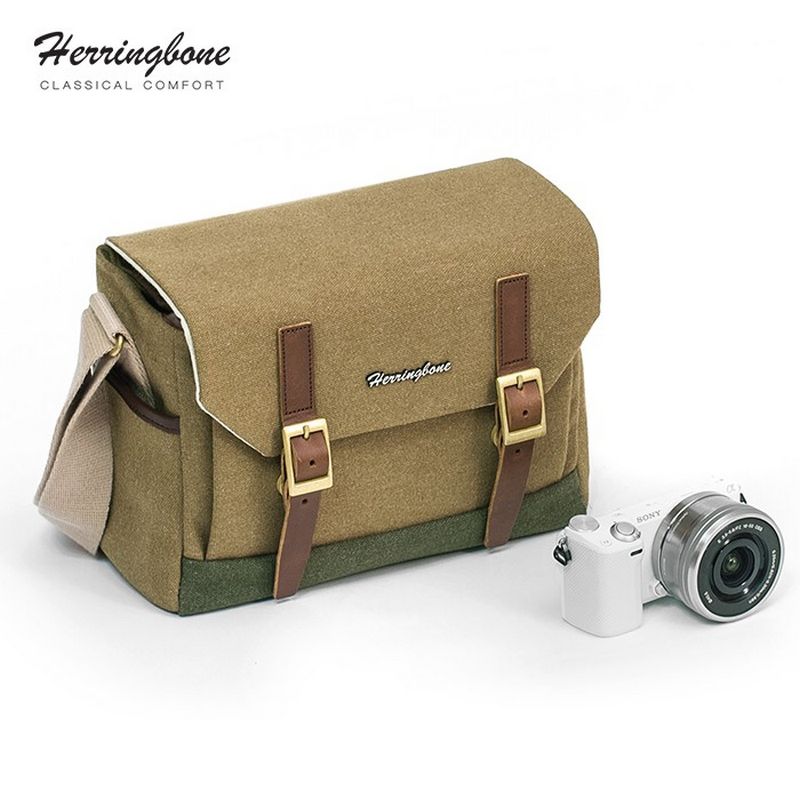 Túi máy ảnh Herringbone Postman Small - Khaki color - Hàng chính hãng