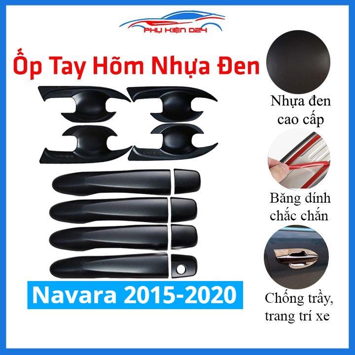 Ốp tay hõm nhựa đen/mạ crom Navara 2015-2016-2017-2018-2019-2020 sáng bóng chống trầy bảo vệ cửa xe ô tô