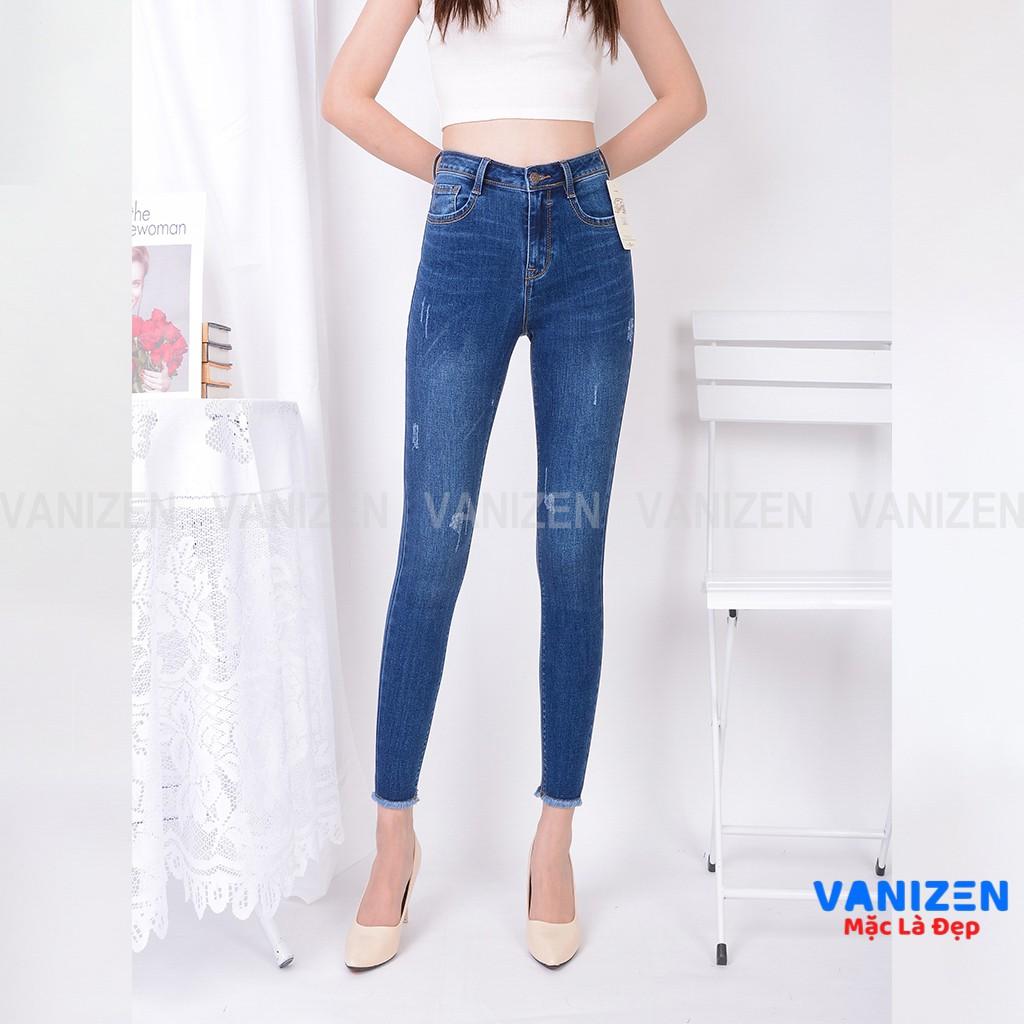 Quần skinnyjeans nữ 9 tấc trơn cạp cao co giãn tốt/VNXK/Kiểu trơn VANIZEN Shop mã 407