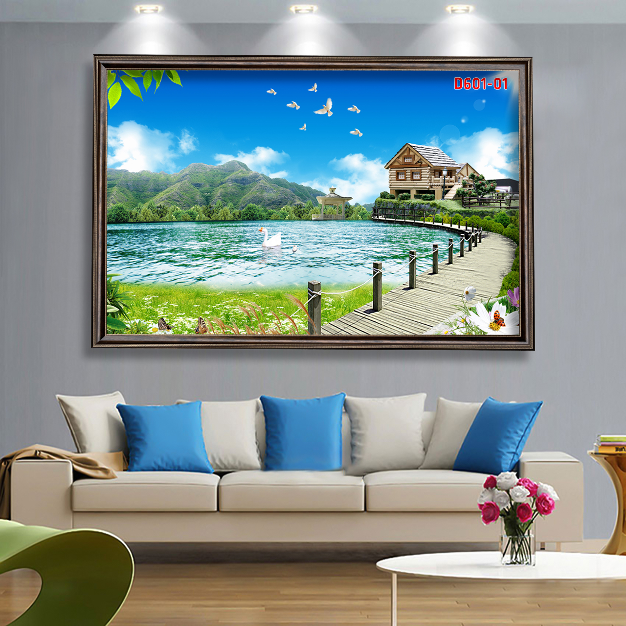 D601 01 Tranh kính Hiện đại siêu đẹp