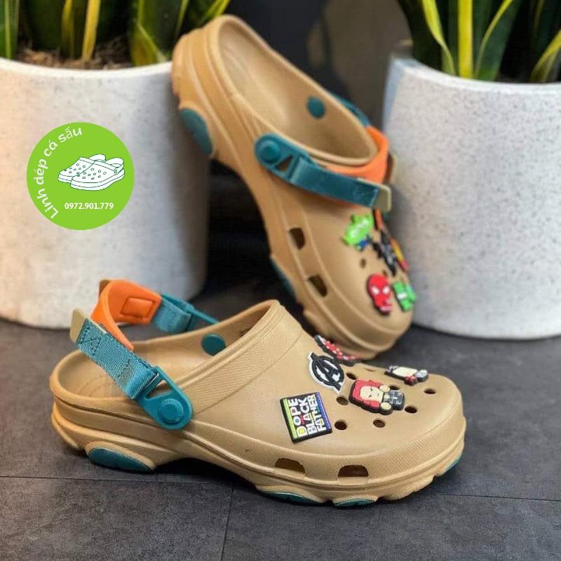 Dép sục cross nam nữ oflaod màu kaki vàng đi mưa, thoáng, bền, hàng xịn, full box