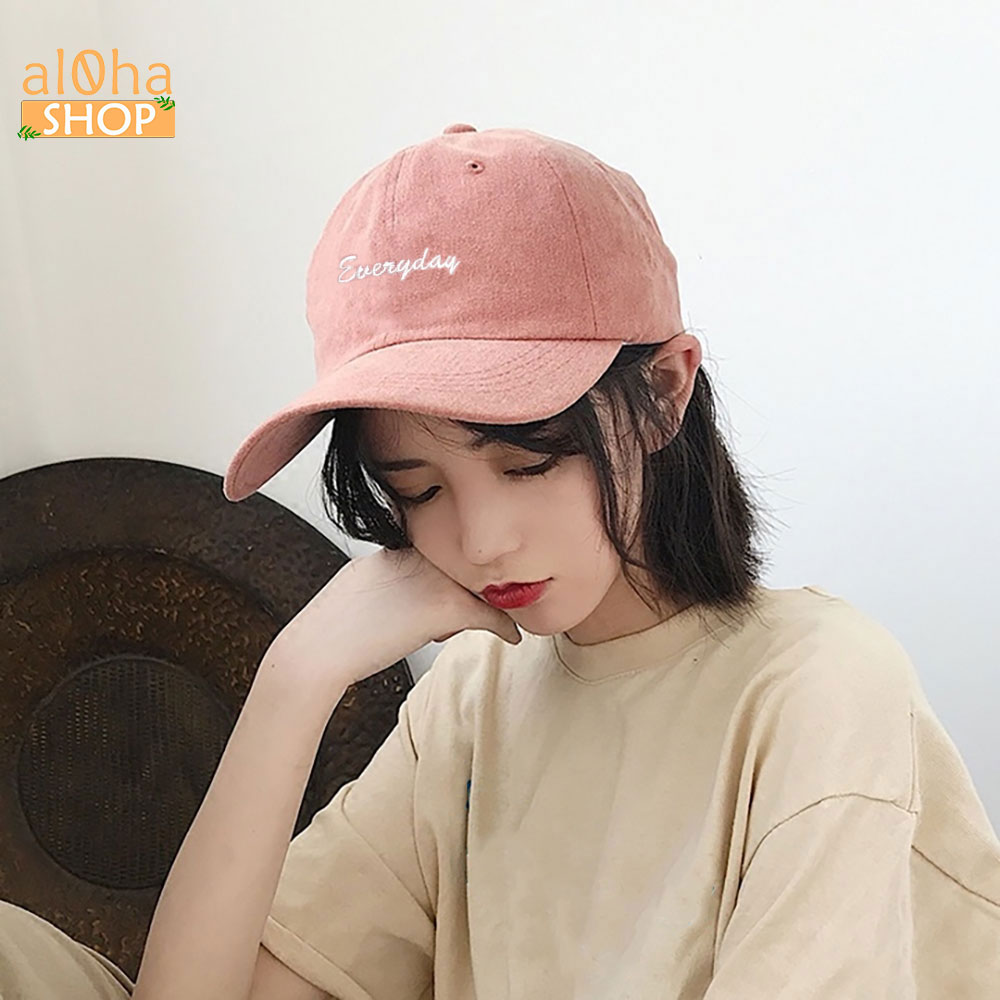 Nón Ulzzang thêu chữ Everyday - mũ lưỡi trai unisex nam nữ chống nắng - al0ha Shop