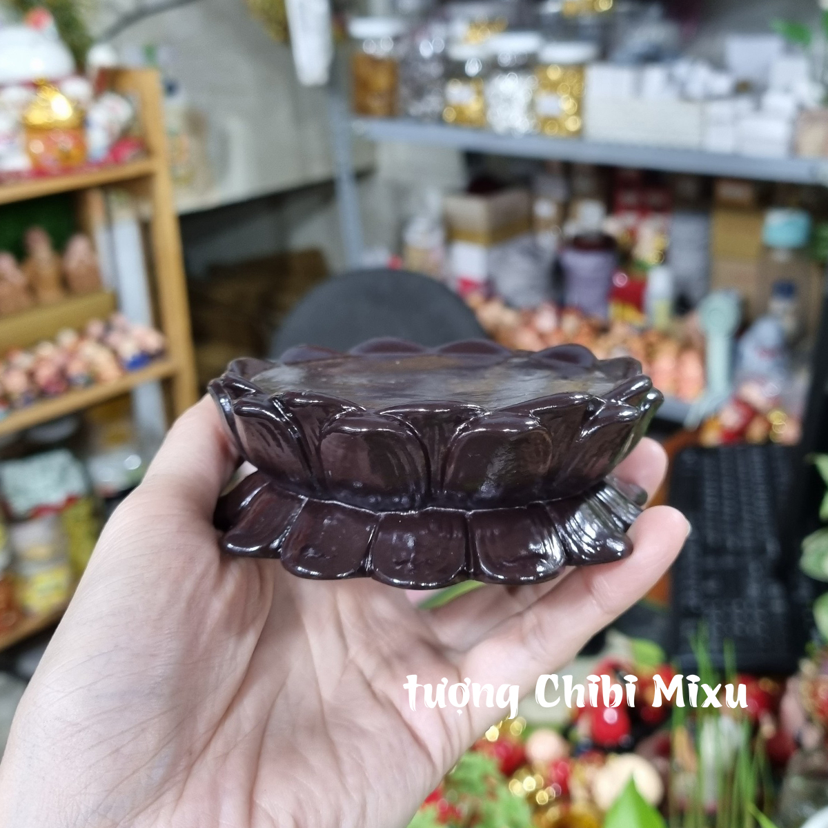 Chân đế phật đài sen ngang 9.5cm x cao 3.5cm