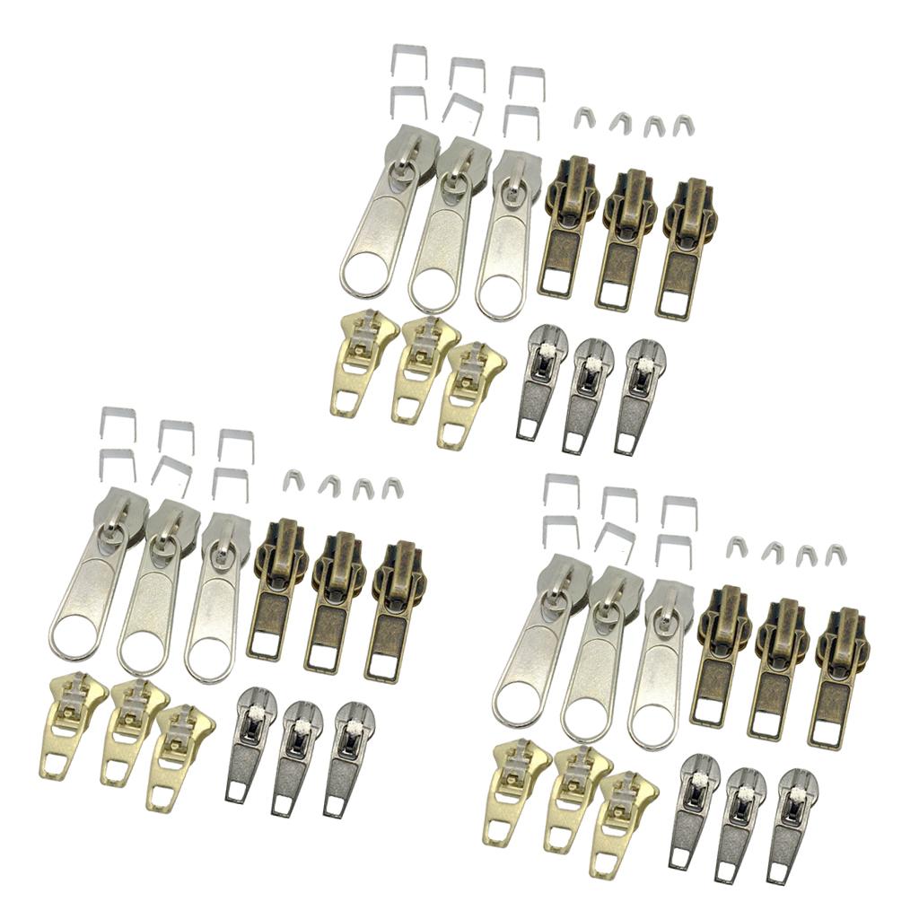 Chiwanji 66 Cố Định Dây Kéo Bộ Dụng Cụ Sửa Chữa Kim Loại Hợp Kim Xoắn Ốc Khóa Kéo Trượt Đầu Dừng Thay Thế