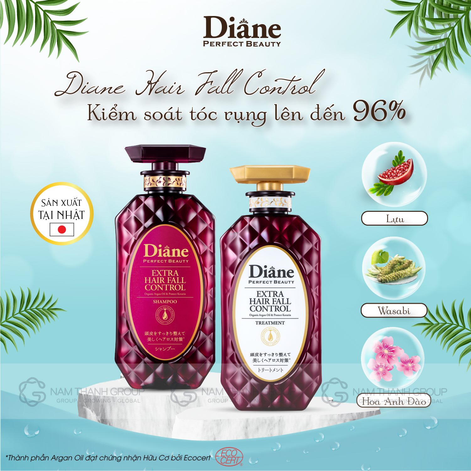 DẦU GỘI MOIST DIANE EXTRA HAIR FALL CONTROl Kiểm soát tóc rụng và Phục hồi 450ml