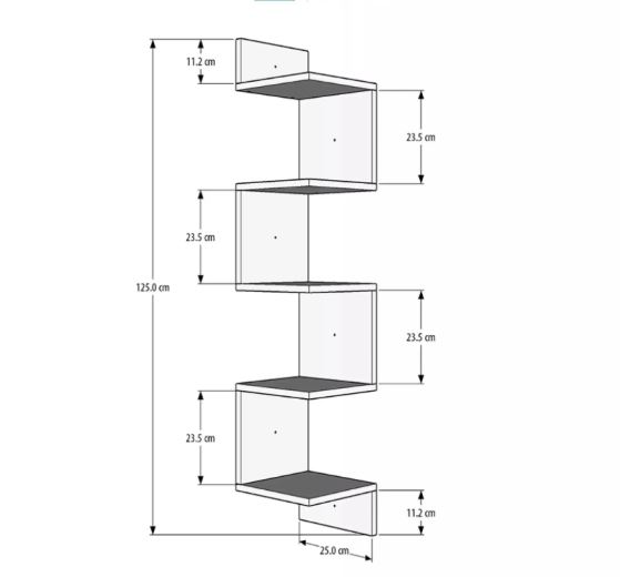 Kệ Gỗ Treo Góc Tường 5 Tầng Juno Sofa CTKT411 KT 125x25x25cm