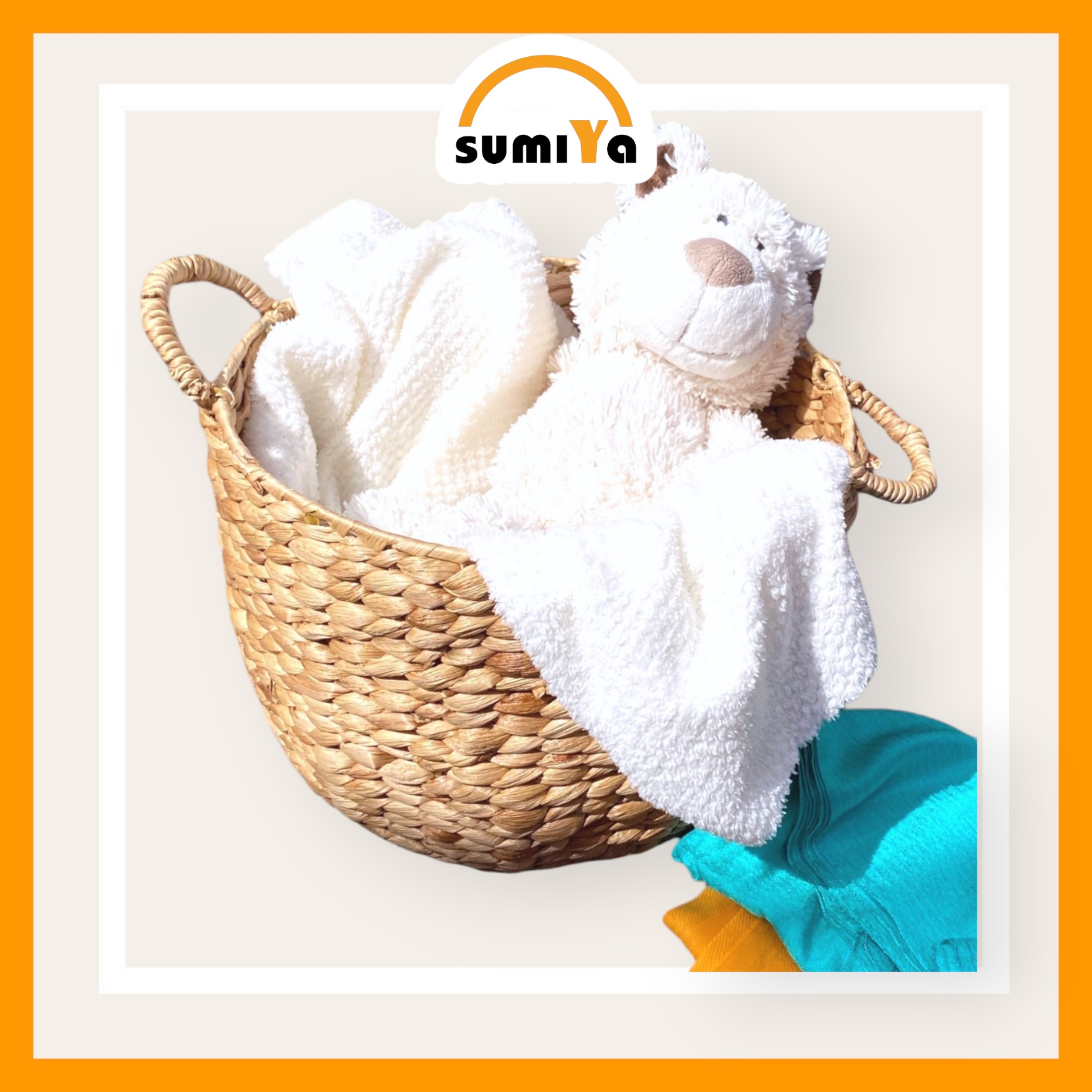 Giỏ lục bình tròn đan hạt gạo có quai đựng đồ dùng quần áo