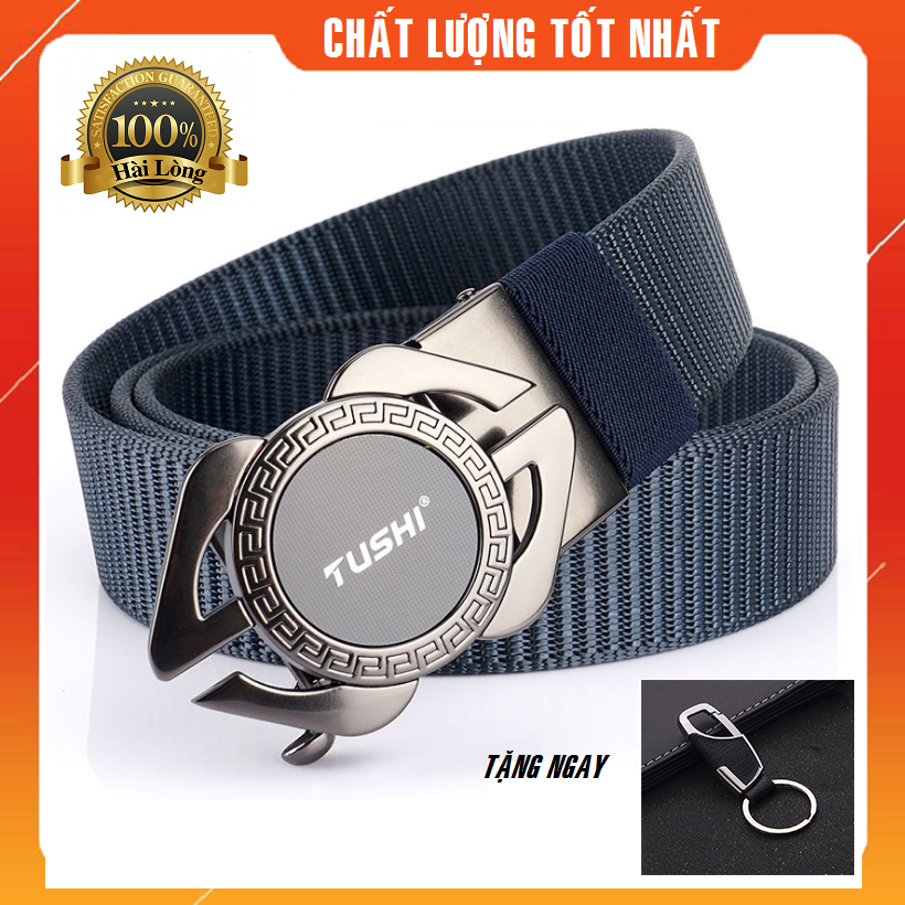 Thắt lưng Nam vải dù cao cấp, Dây lưng vải_siêu bền_Mặt khóa gài tự động thép không gỉ chắc chắn, tiện lợi, Dây nịt lính TẶNG MÓC CHÌA KHÓA