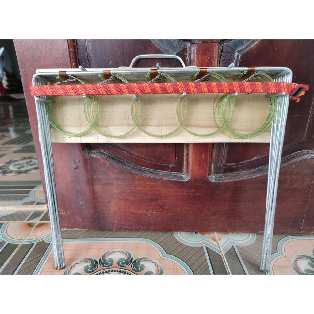 Thòng khung bẫy chồn, quốc, bịp, đa đa, gà đồng tặng 5 sợi sơ cua, cước nhật màu xanh.