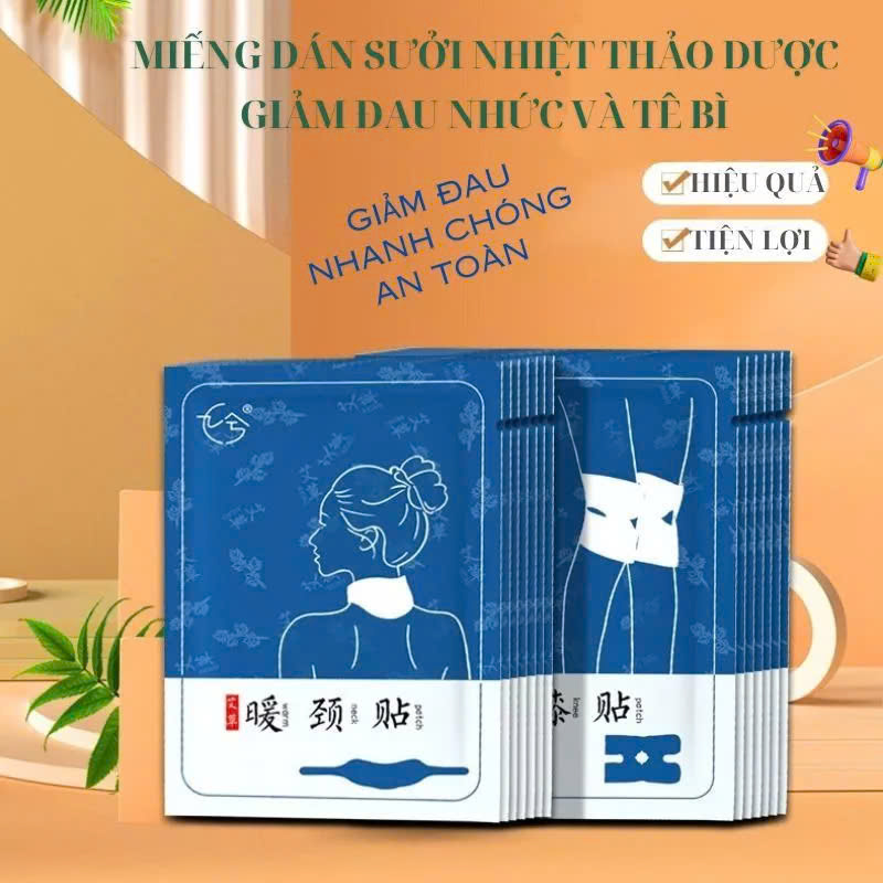 COMBO 2 Đai Dán Nóng Chườm Cổ Vai Gáy Hamart Xông Hơi Nhiệt Giảm Đau Thư Giãn Cổ Vai Gáy Hiệu Quả