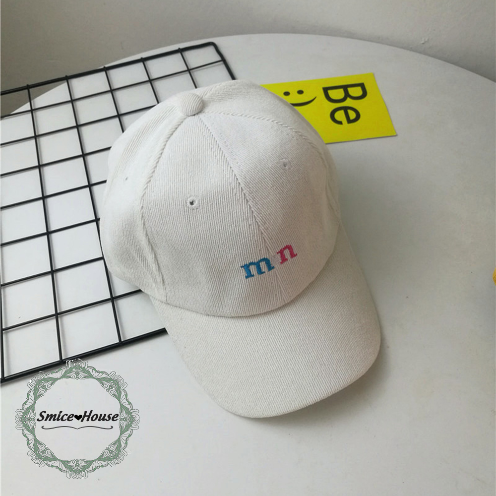 Mũ lưỡi trai vải nhung thêu chữ m&amp;n dành cho cả nam và nữ phong cách hiphop, nón kết nam nữ cá tính - Smice House