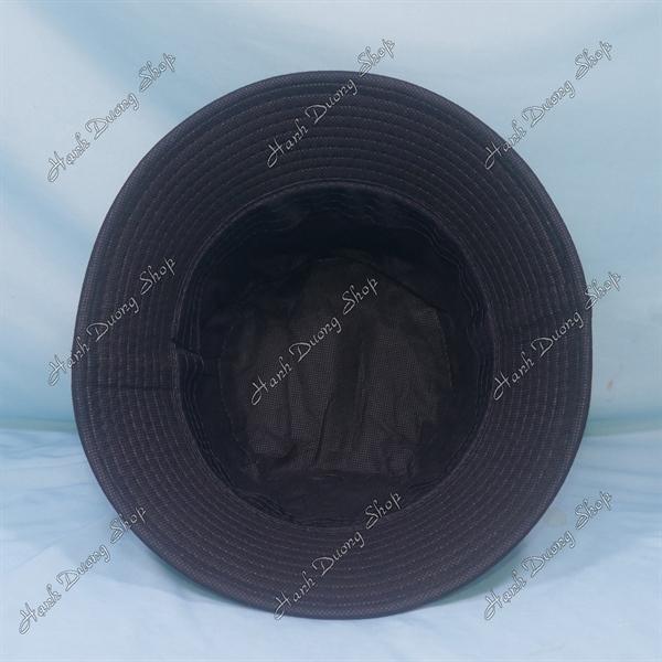 Nón tai bèo mũ bucket vành nhỏ thêu chữ Lụm - Đen Lụm