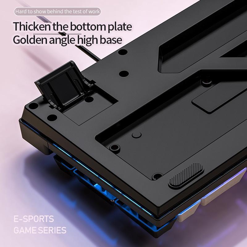Bàn Phím Cơ Chơi Game Có Dây USB Màu Cầu Vồng Trắng Dành Cho PC