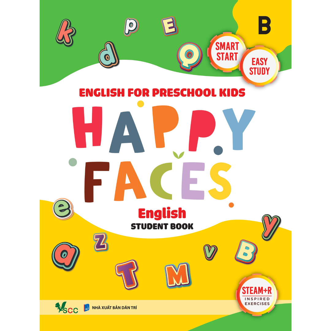 Sách Tiếng Anh mẫu giáo cho trẻ từ 4 đến 5 tuổi Happy Faces Level B (bộ 3 môn)