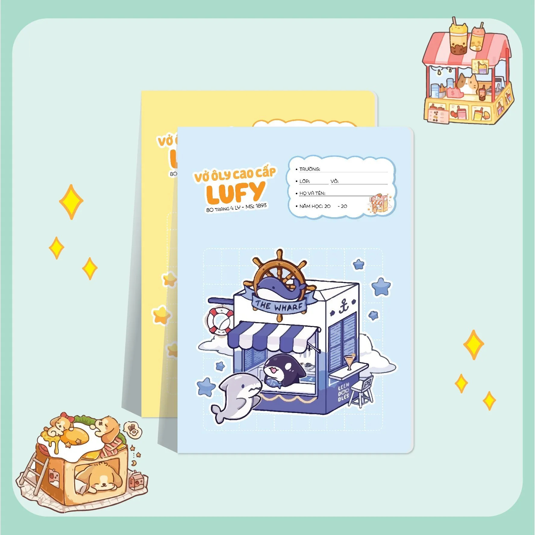 Vở 4 ô ly Hải Tiến 80 trang LUFY 1893 - Định lượng 100gsm