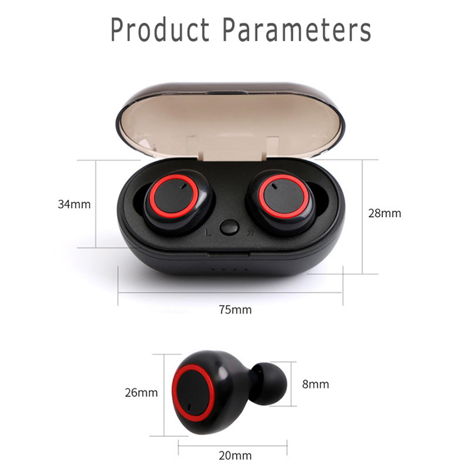 Y50 True Wireless BT5.0 Headphones Music Earphone In-ear Earbuds Touch Control Sport Headset with Mic 450mAh Charging Case