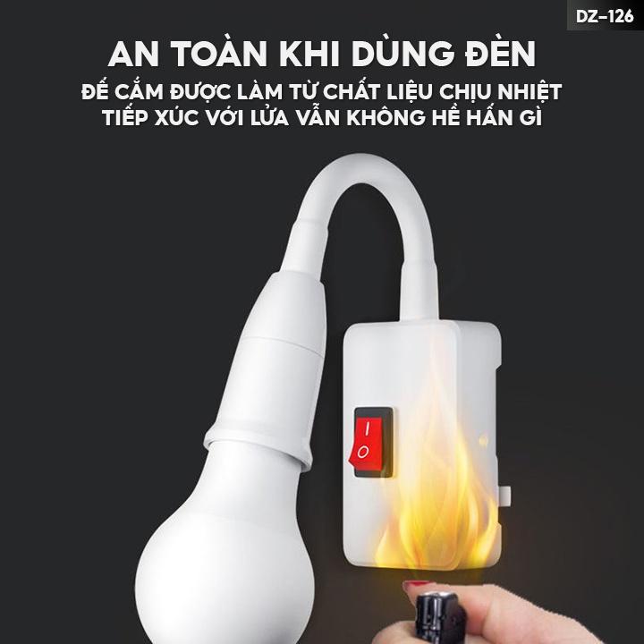 Đui Đèn E27 Kèm Công Tắc Có Sức Tải Lên Đến 15w Tiện Lợi Cao Cấp Dễ Sử Dụng DZ-126