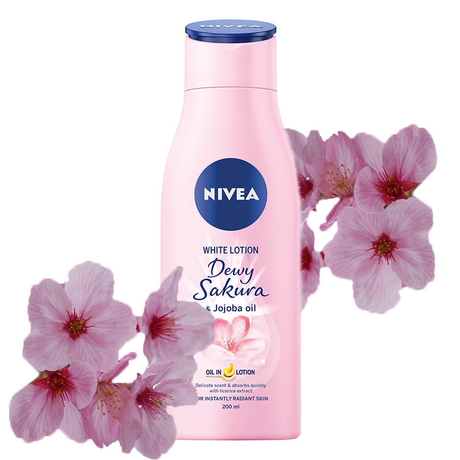 Combo 2 Chai Sữa Dưỡng Thể Dưỡng Trắng Nivea Dewy Sakura (200ml*2)