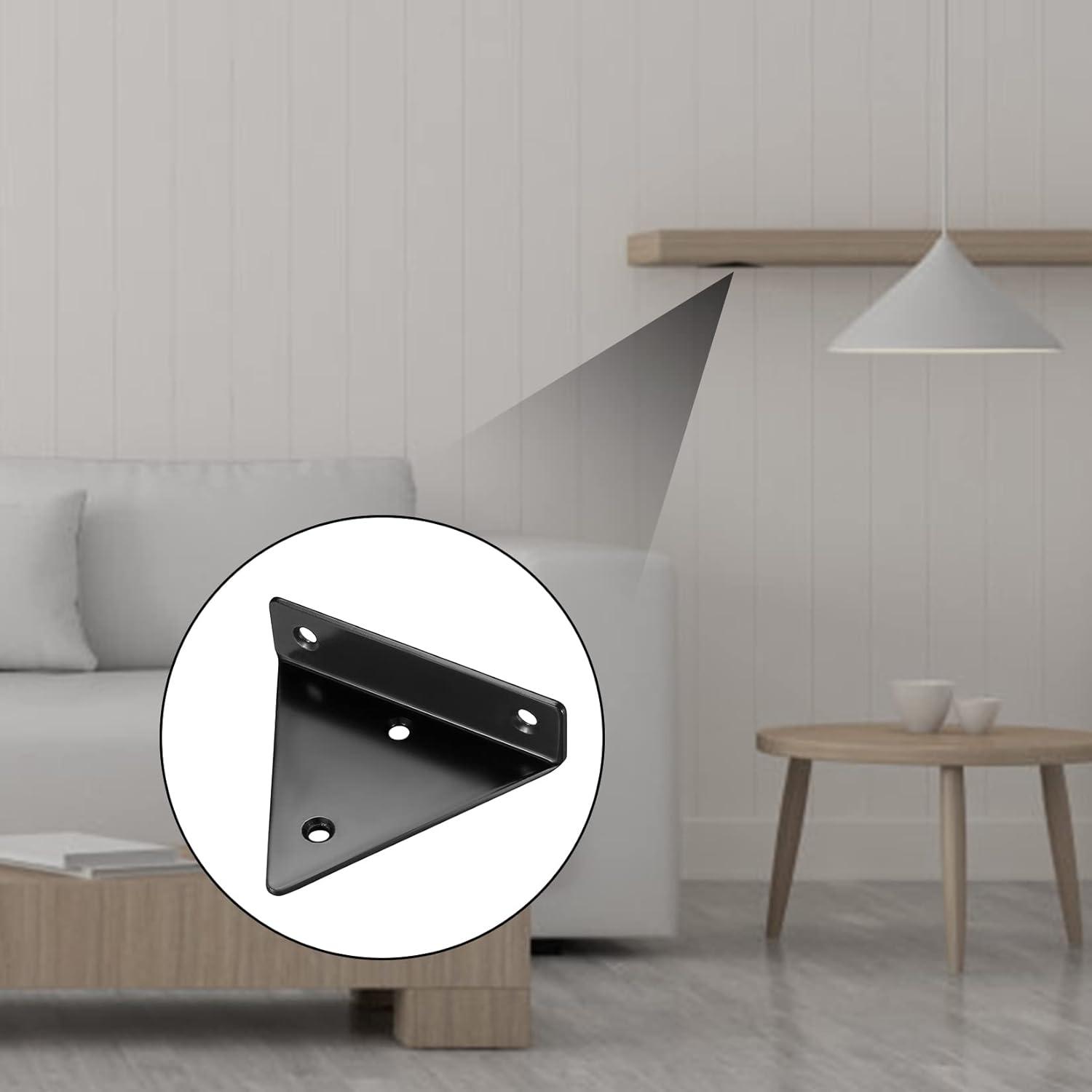 4 Miếng Nổi Kệ Chân Đế, Vô Hình Tam Giác Treo Tường Chân Đế, Kim Loại Treo Tường Giá Đỡ Cho Kệ