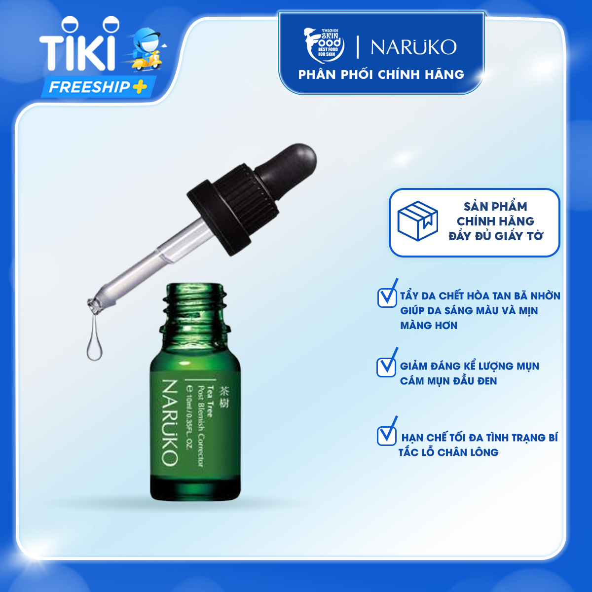 Tinh Chất Hỗ Trợ Giảm Mụn Và Phục Hồi Da Sau Mụn Chiết Xuất Tràm Trà Naruko Tea Tree Post Blemish Corrector