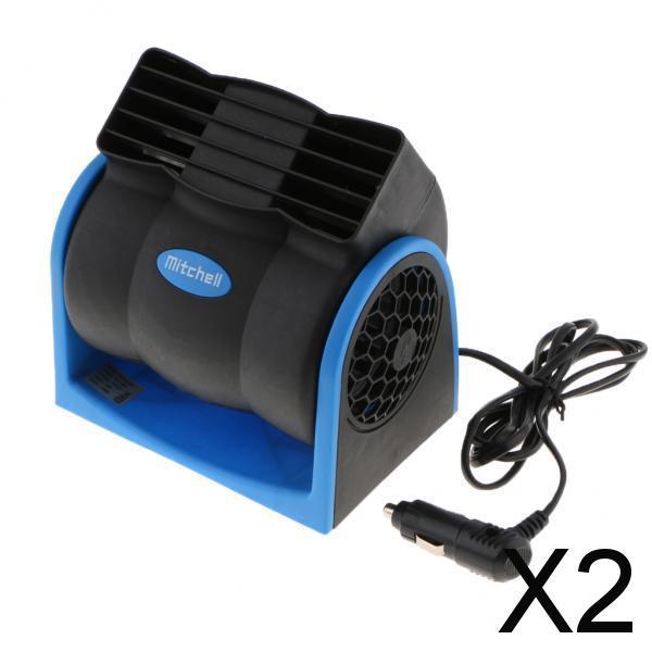 2xCar Truck Cooling Air Fan 12V 2 Speed Silent Cooler Fan w/ Cigarette Lighter