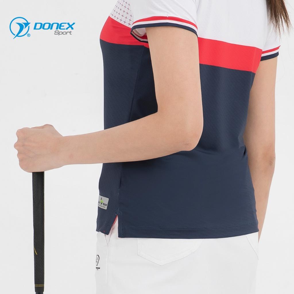 Áo Thể Thao Golf Nữ DONEXPRO Form Classic, In Logo Nổi, Chất Vải Mát Mẻ, Thấm Hút Mồ Hôi Tốt AC-3648