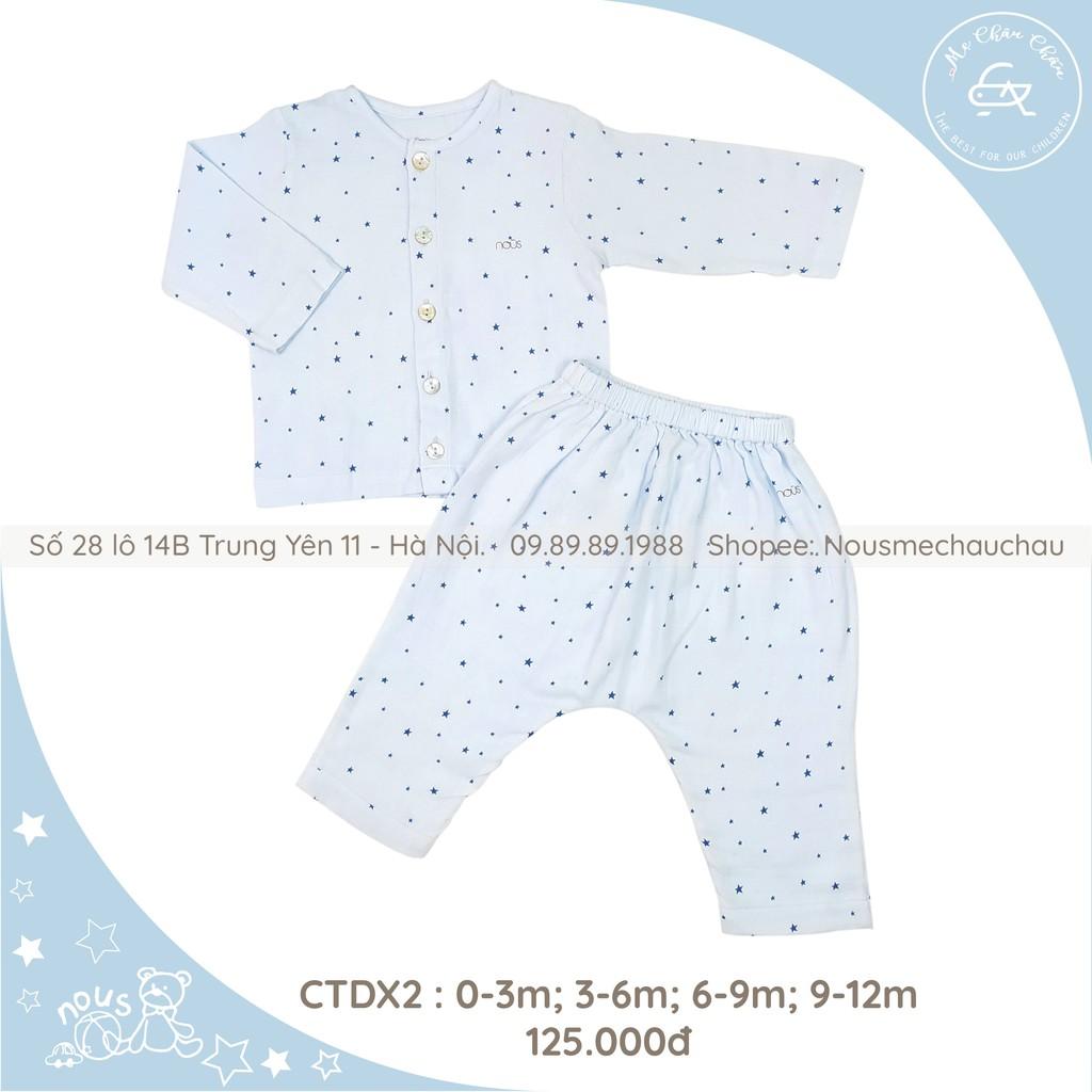 Bộ Dài Tay Cài Thẳng Chất Mỏng Vừa Cho Bé Từ 0-3M Đến 9-12M