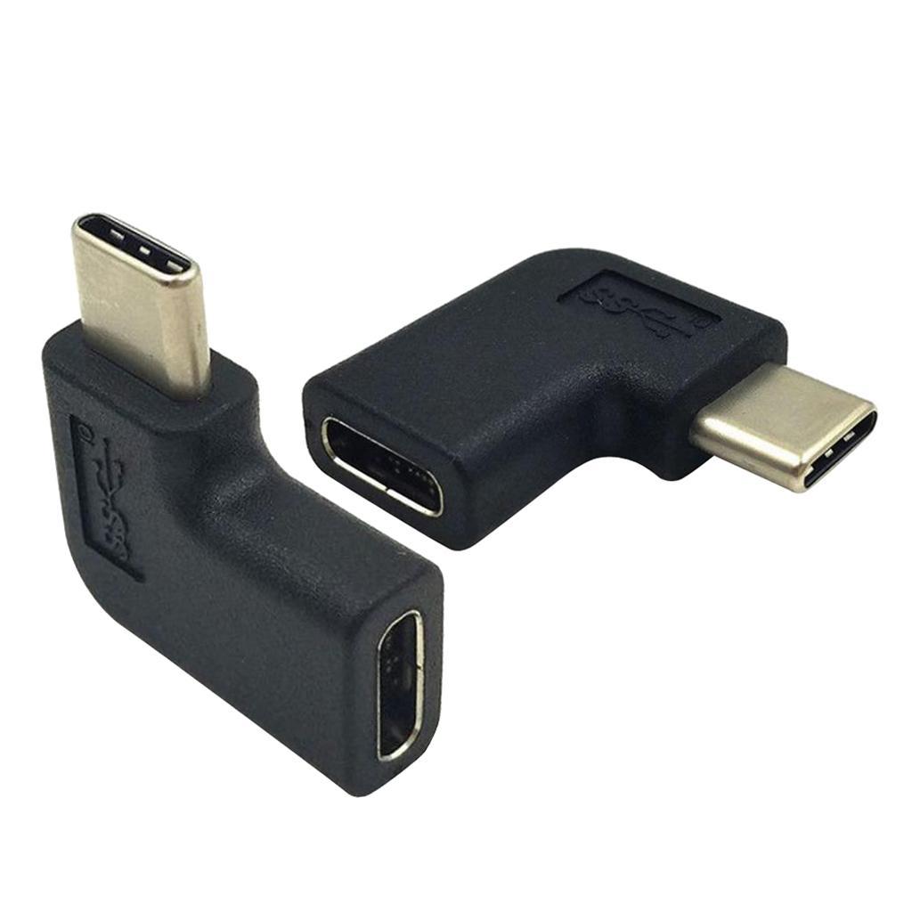 Type C Male to USB-C Female Adapter Left/Right Angle Data Sync Converter