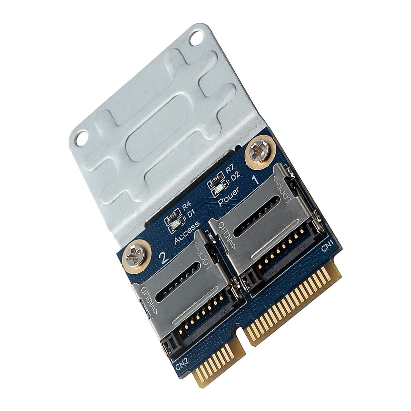 2 Ports SSD HDD High-Quality Laptop Dual Micro  SDHC  TF to Mini PCIe