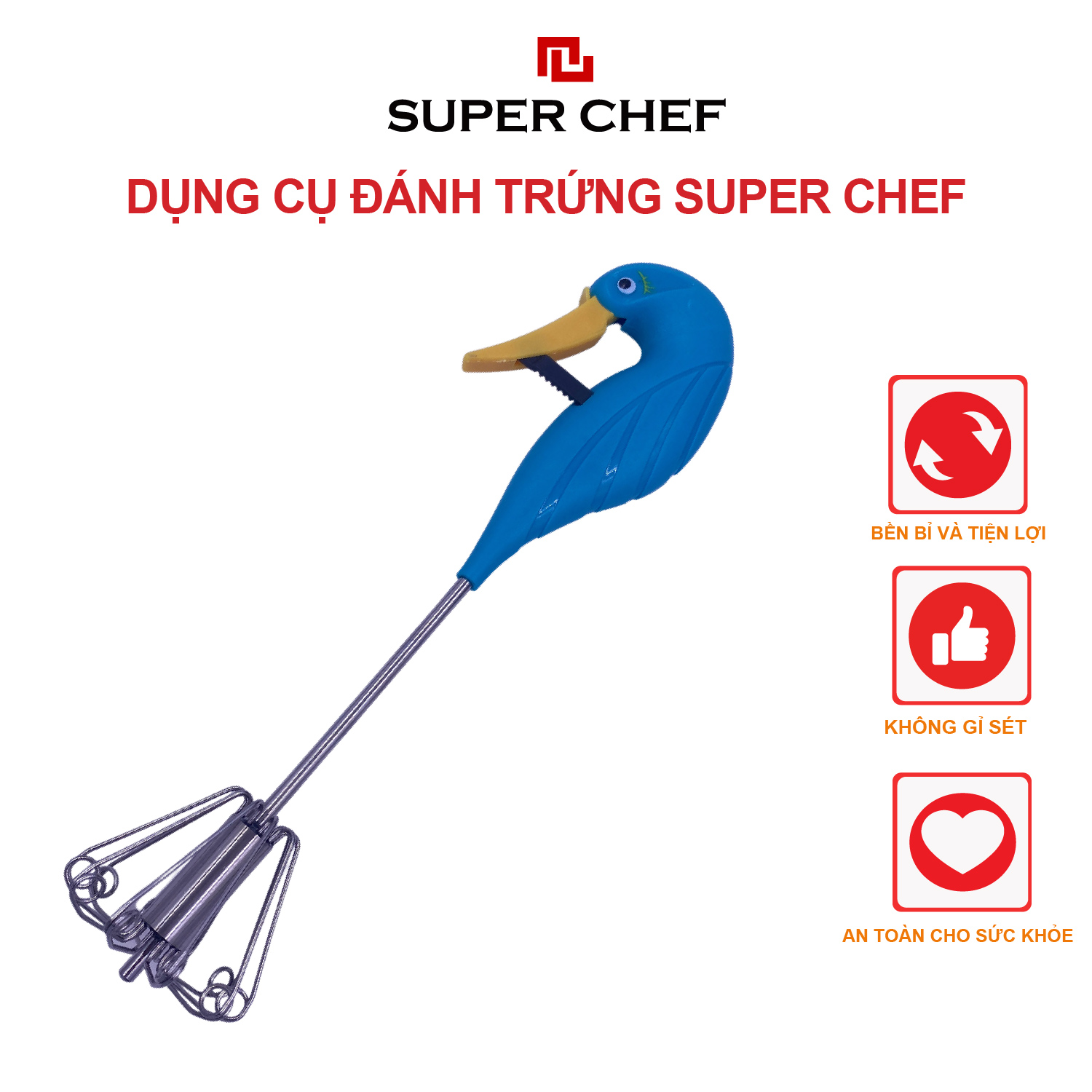 Dụng cụ đánh trứng Super Chef (SC-MFT2860) bền bỉ và tiện lợi