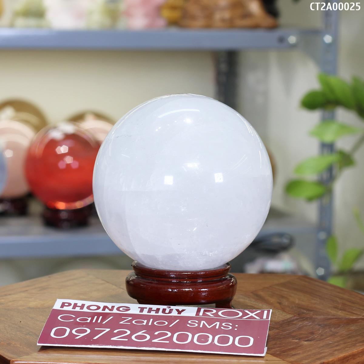 Quả Cầu đá Canxit trắng 2A - 2,7kg - 12,3cm