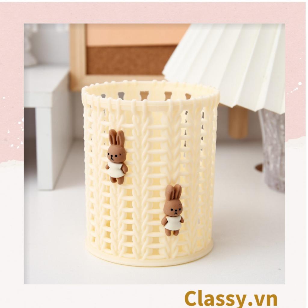 Hộp nhựa lưới Classy Đựng Bút Đựng Viết, Văn Phòng Phẩm màu pastel họa tiết hoạt hình PK938