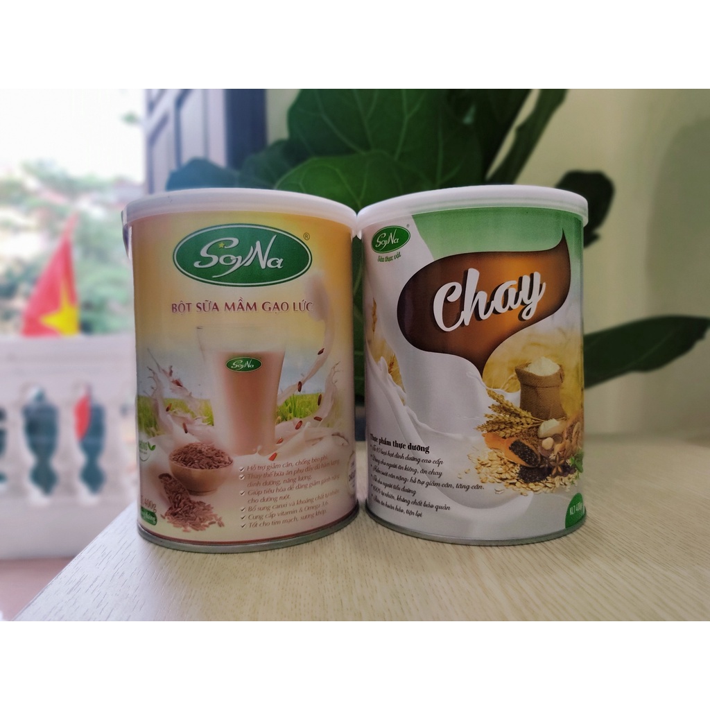 Combo Sữa Hạt Chay Soyna + Sữa Mầm Gạo Lứt Soyna 400g - Sữa Hạt Cho Mẹ Bầu, Bổ Sung Dinh Dưỡng Cho Người Ăn Kiêng, Ăn Chay, Người Tiểu Đường, Tim Mạch, Mỡ Máu, Xương Khớp, Người Tập Gym Và Yoga, Giảm Cân - Tặng 2 Ly Thủy Tinh Có Vạch Chia ML