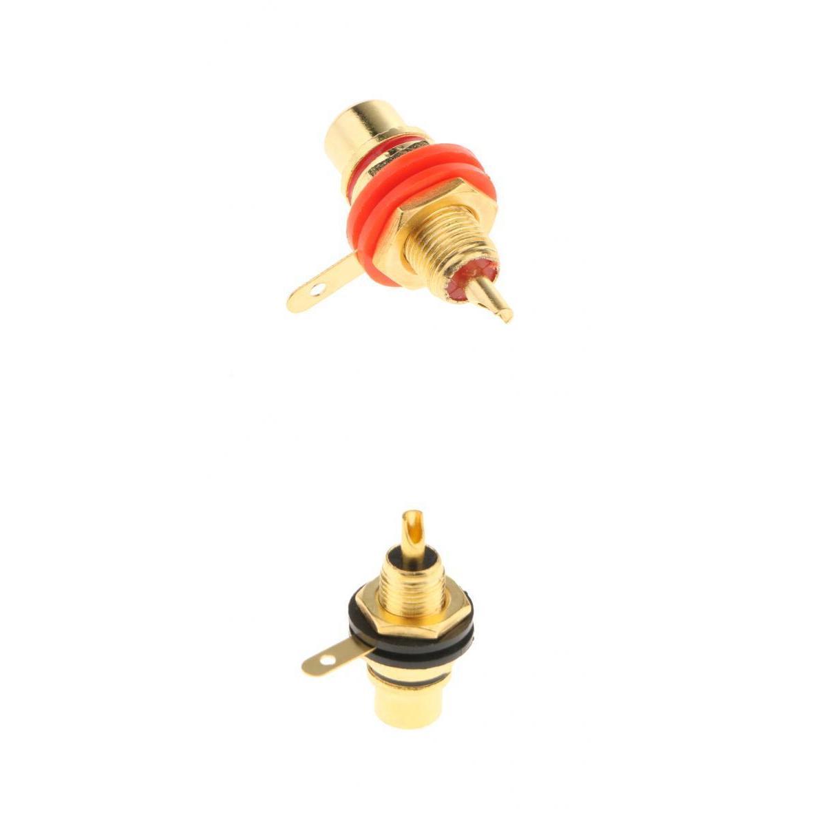 2Pcs/lot Gold-Plated RCA Panel Mount Jacks High Quality For Amplifiers